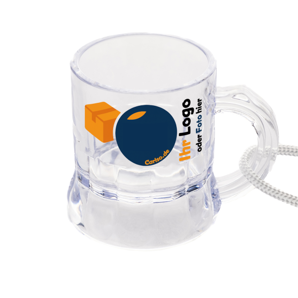 Schnapsglas Henkel 30774 Kunststoff bedruckt ab 15 St., veredelt, mit Logo / Name