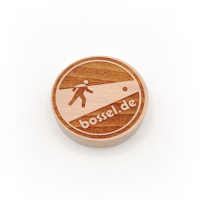 Flaschenöffner rund Buche mit Text oder Logo rund 6,4cm und Magnet