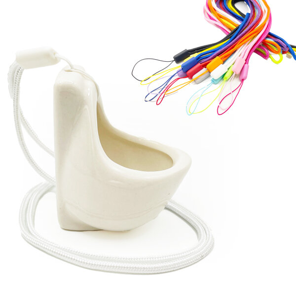 Witziger Mini Keramikkrug, Schnapsglas, Schnapskrug mit Band für Weihnachten und Party, JGA (Pissoir, 6 Stück)