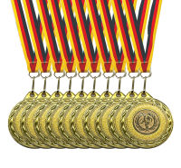 Carlso Goldmedaillen Set, 10 Stück, mit Dreifarbigem...