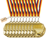 Carlso Goldmedaillen Set, 10 Stück, mit Dreifarbigem...