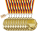 Carlso Goldmedaillen Set, 10 Stück, mit Dreifarbigem Band, 50mm Durchmesser, für Geburtstag Turnier, Mitgebsel, Fussballmedaille, Fussball Medaillen, Preis (FUSS2, 10)