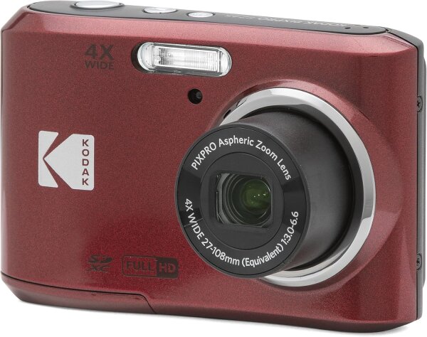 KODAK Pixpro FZ45-16.44 Megapixel Digitale Kompaktkamera, 4X optischer Zoom, 2.7 Zoll LCD, 720p HD-Video, AA-Batterie - Rot