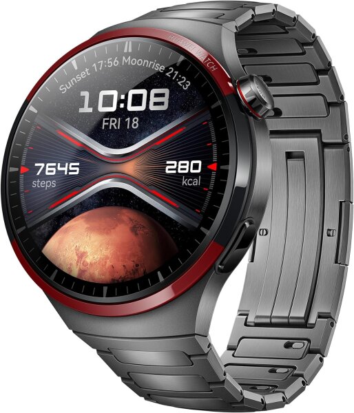 HUAWEI Watch 4 Pro Smartwatch Space Edition, Luft-und Raumfahrt-klassifiziertes DLC Titanium, Gesundheitsschnellcheck 2.0, eSIM Mobilfunktelefonie, Kompatibel mit Android & iOS